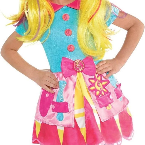BRAND NEW girl youth nickelodeon sunny day stylist dress halloween costume w wig - Picture 2 of 5